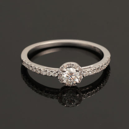 Кольцо с бриллиантами 0,43 карата, белое золото 585 пробы (14K)