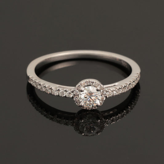 Gredzens ar briljantiem 0,45 ct, Baltais zelts 585° (14K)