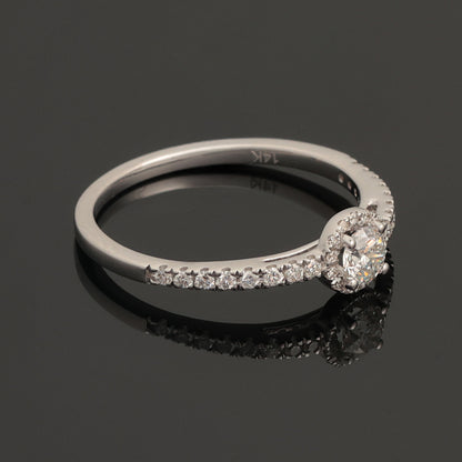 Кольцо с бриллиантами 0,43 карата, белое золото 585 пробы (14K)
