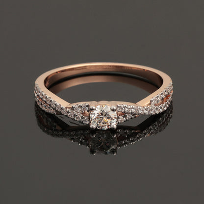 Кольцо с бриллиантами 0.43 ct, красное золото 585° (14K)