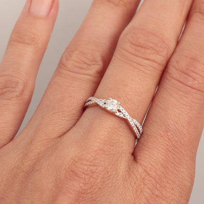 Кольцо с бриллиантами 0.43 ct, красное золото 585° (14K)