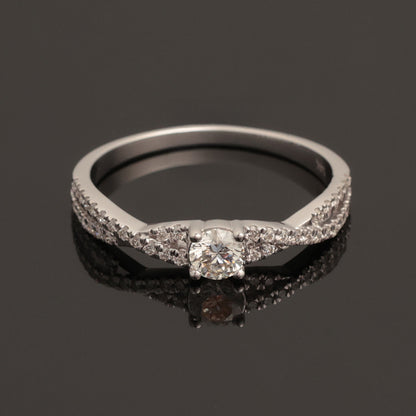 Кольцо с бриллиантами 0.43 ct, белое золото 585° (14K)