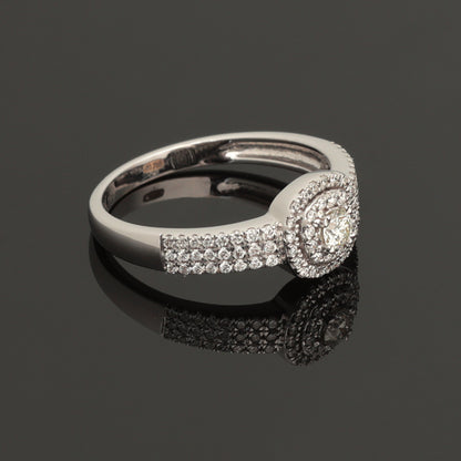 Gredzens ar Dimantiem 0.40 ct, Baltais zelts 750° (18K) 