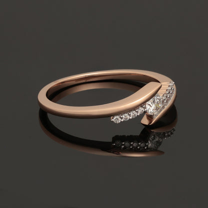 Кольцо с бриллиантами 0.19 ct, розовое золото 585 пробы (14K)