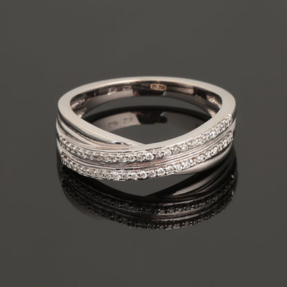Ring with Diamonds 0.19 ct, White Gold 750° (18K)