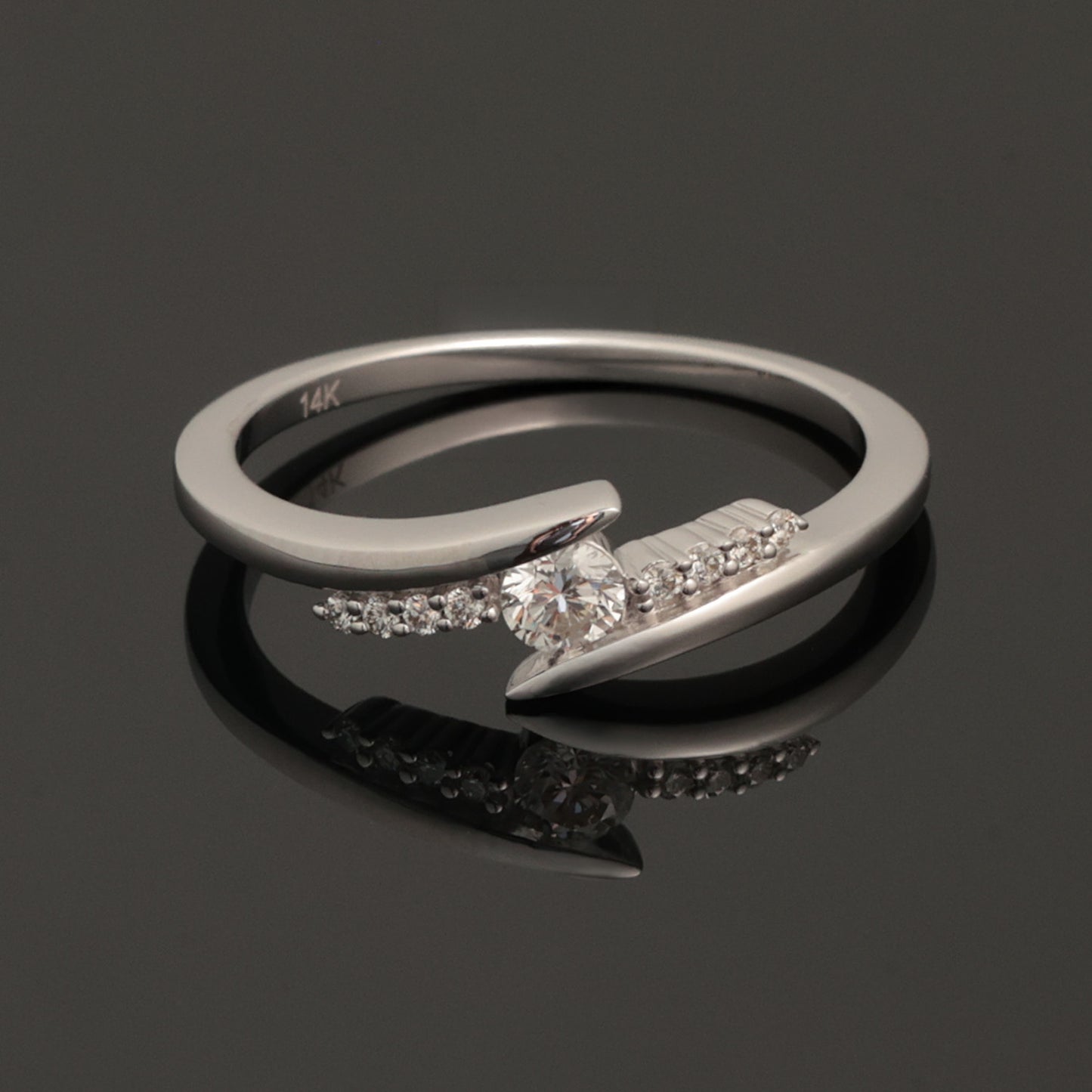 Кольцо с бриллиантами 0.20 ct, белое золото 585° (14K)