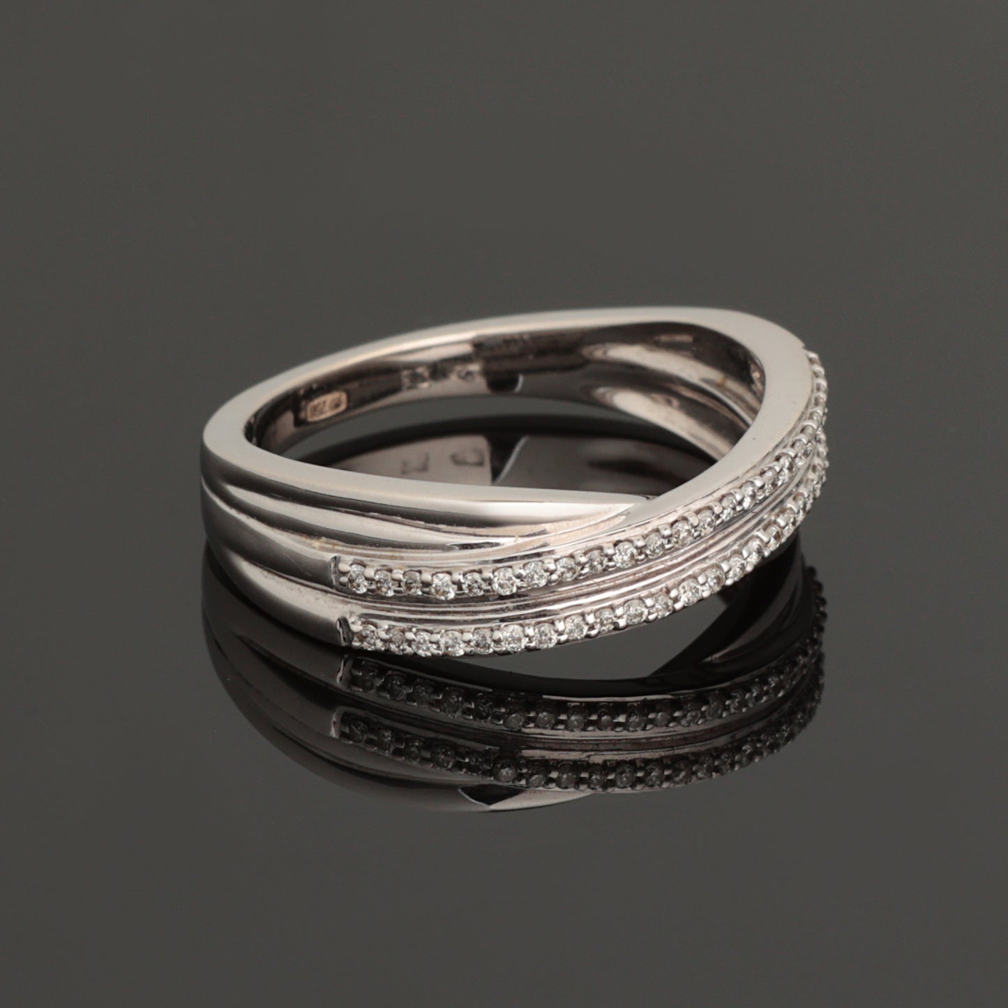 Ring with Diamonds 0.19 ct, White Gold 750° (18K)