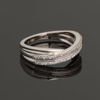 Ring with Diamonds 0.19 ct, White Gold 750° (18K)