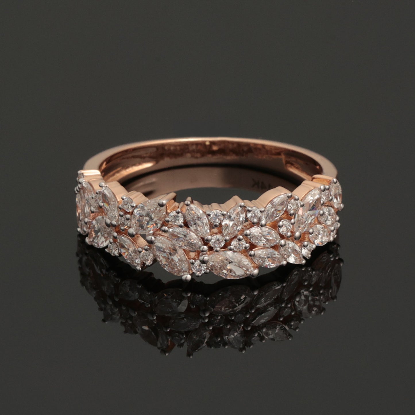 Ring with Diamonds 0.55 ct, Rose Gold 585° (14K)