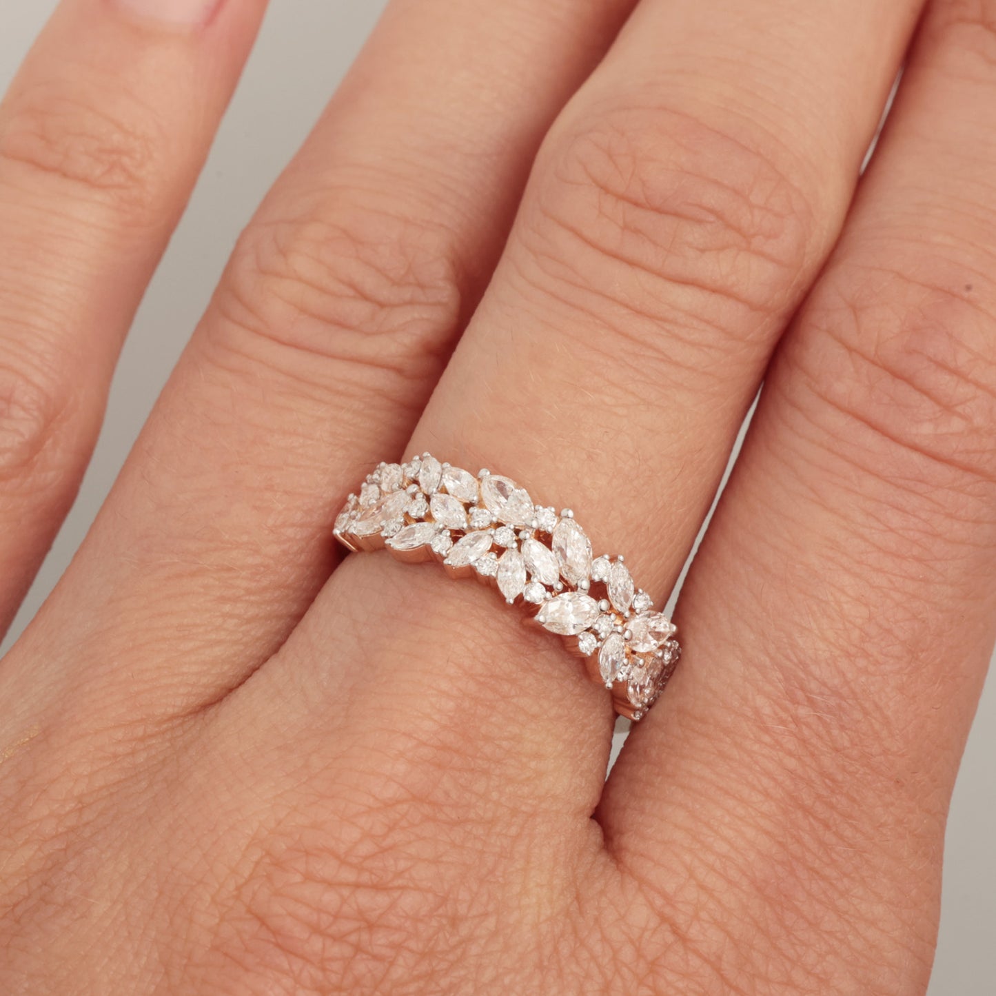 Ring with Diamonds 0.55 ct, Rose Gold 585° (14K)