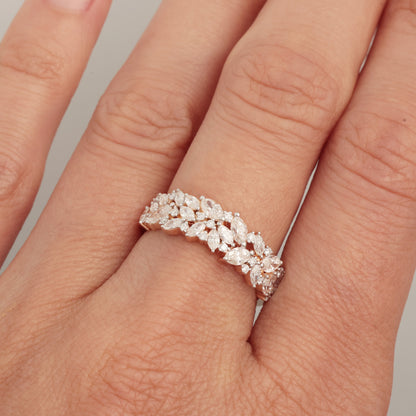 Ring with Diamonds 0.55 ct, Rose Gold 585° (14K)