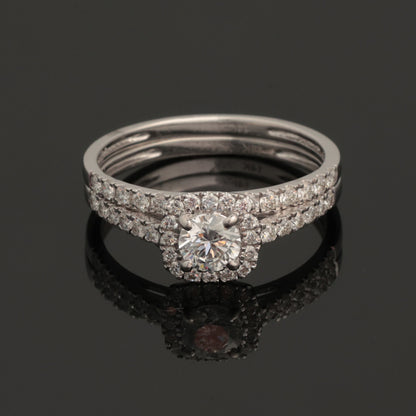 Rings with Diamonds 0.95 ct, White Gold 585° (14K)