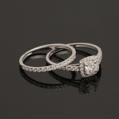 Rings with Diamonds 0.95 ct, White Gold 585° (14K)