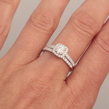 Rings with Diamonds 0.95 ct, White Gold 585° (14K)