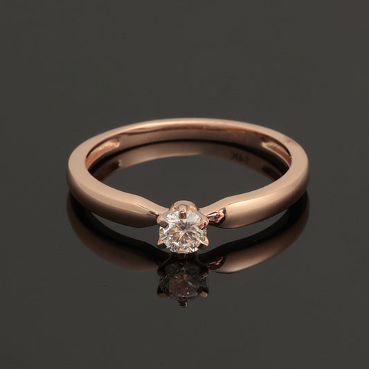 Gredzens ar dimantiem 0.25 ct, Sarkanais zelts 585° (14K)