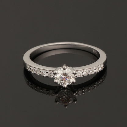 Ring with Diamonds 0.55 ct, White Gold 585° (14K)