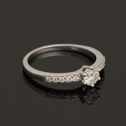 Ring with Diamonds 0.55 ct, White Gold 585° (14K)