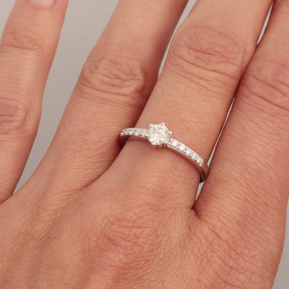 Ring with Diamonds 0.55 ct, White Gold 585° (14K)