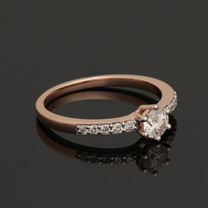 Ring with Diamonds 0.55 ct, Rose Gold 585° (14K)