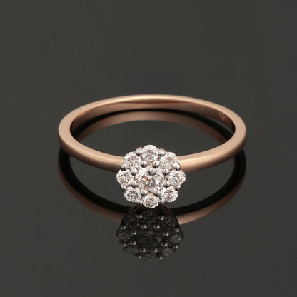 Ring with Diamonds 0.35 ct, Rose Gold 585° (14K)