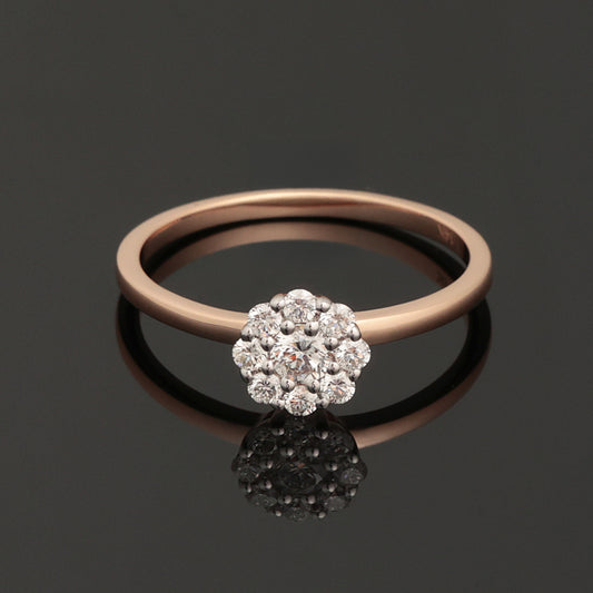 Gredzens ar dimantiem 0,35 ct, sarkanais zelts 585° (14K)