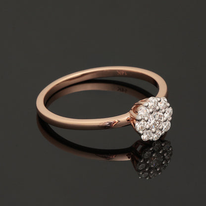 Ring with Diamonds 0.35 ct, Rose Gold 585° (14K)