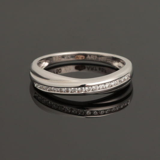 Gredzens ar Dimantiem 0.16 ct, Baltais zelts 750° (18K)