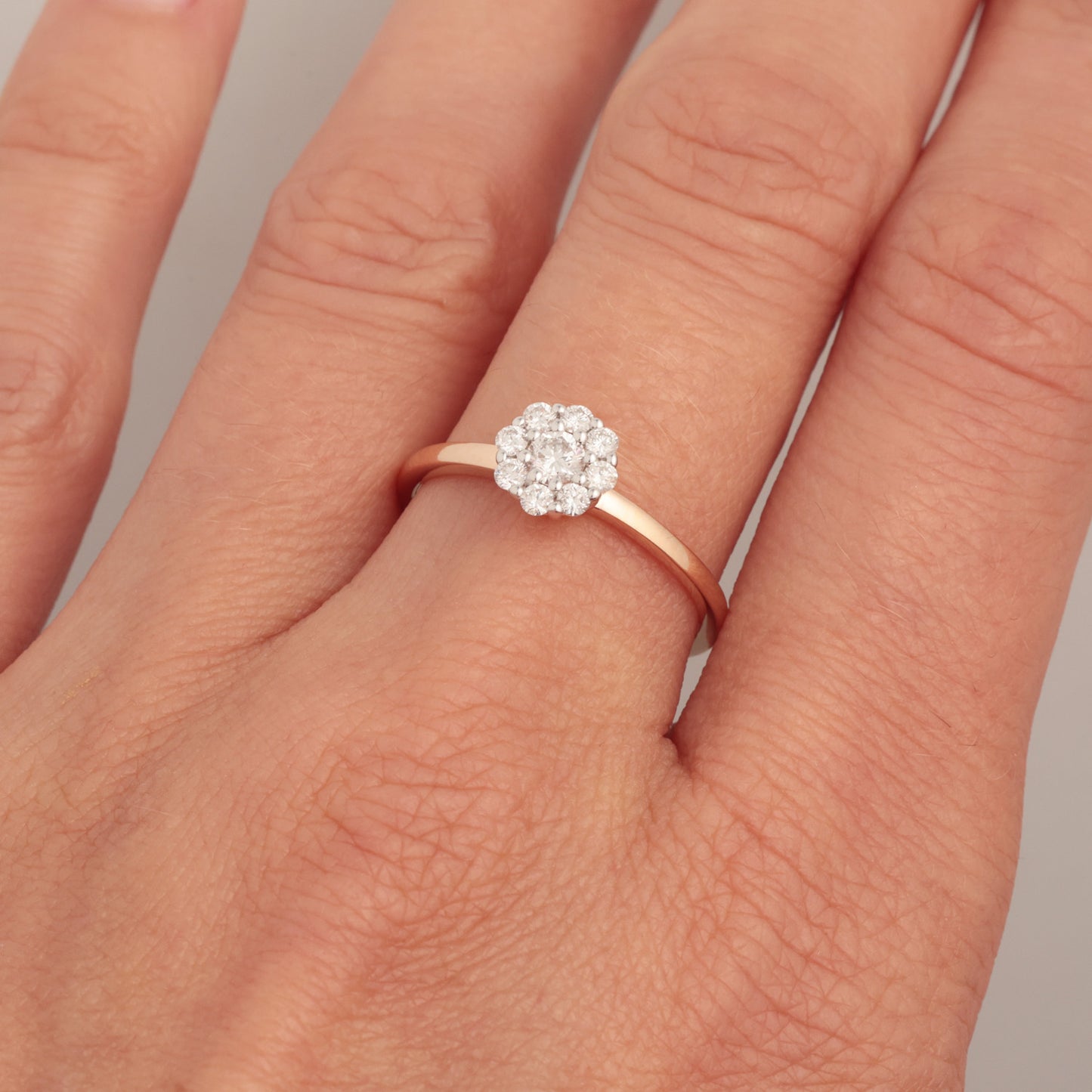 Ring with Diamonds 0.35 ct, Rose Gold 585° (14K)