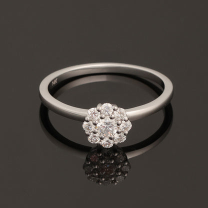 Ring with Diamonds 0.35 ct, White Gold 585° (14K)