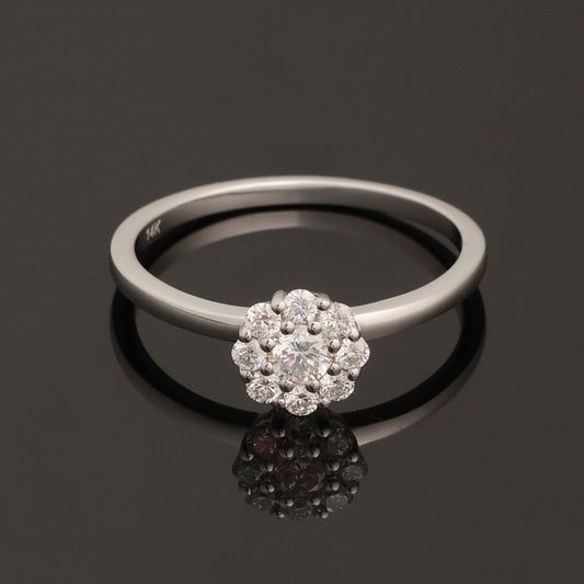Gredzens ar dimantiem 0,35 ct, baltā zelta 585° (14K)