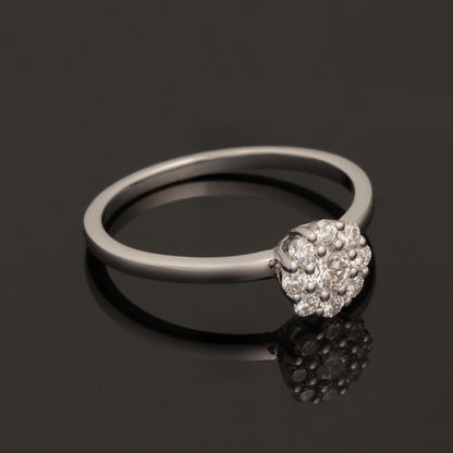 Ring with Diamonds 0.35 ct, White Gold 585° (14K)