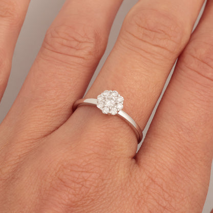 Ring with Diamonds 0.35 ct, White Gold 585° (14K)