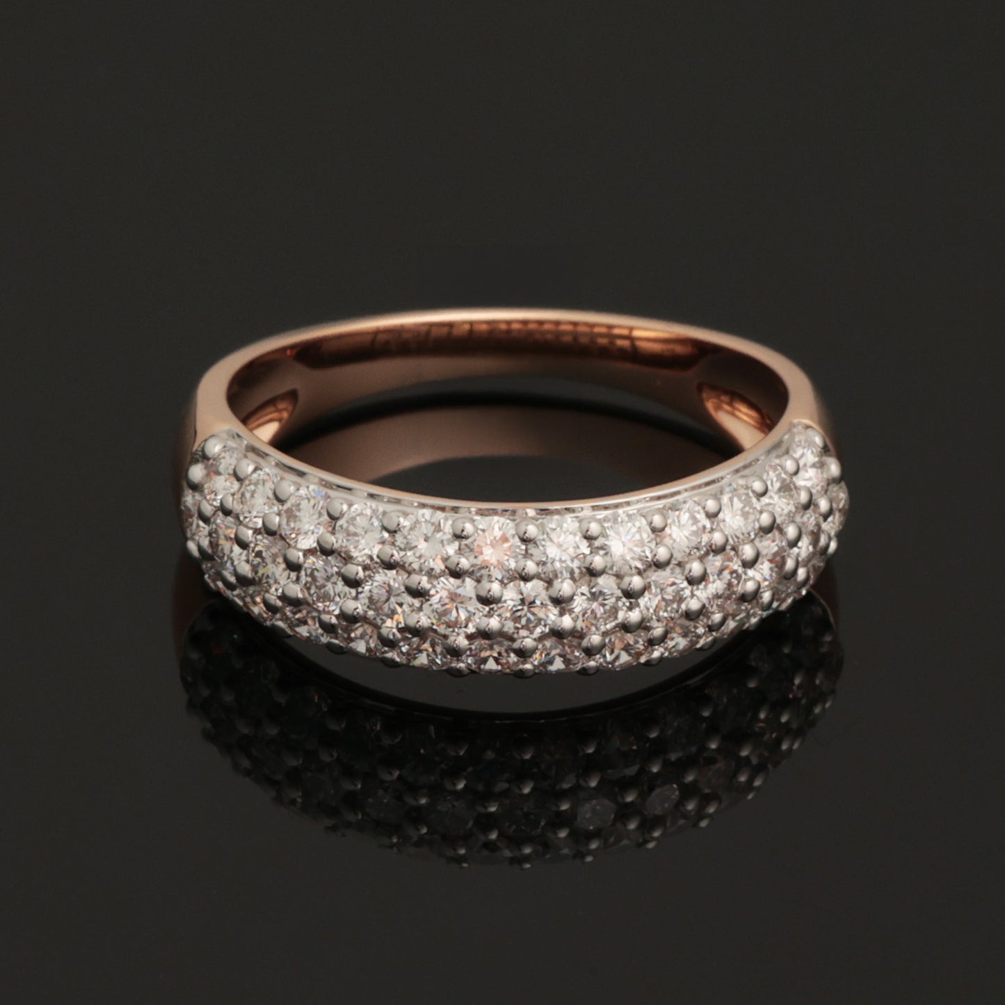 Ring with Diamonds 1.15 ct, Rose Gold 585° (14K)