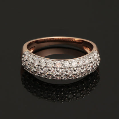 Ring with Diamonds 1.15 ct, Rose Gold 585° (14K)