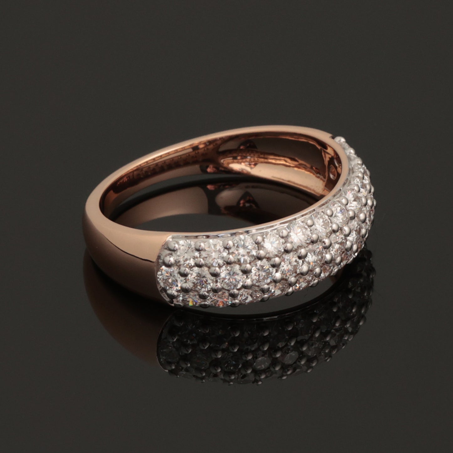 Ring with Diamonds 1.15 ct, Rose Gold 585° (14K)