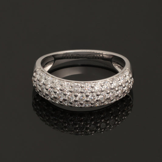 Gredzens ar briljantiem 1.15 ct, Baltais zelts 585° (14K)