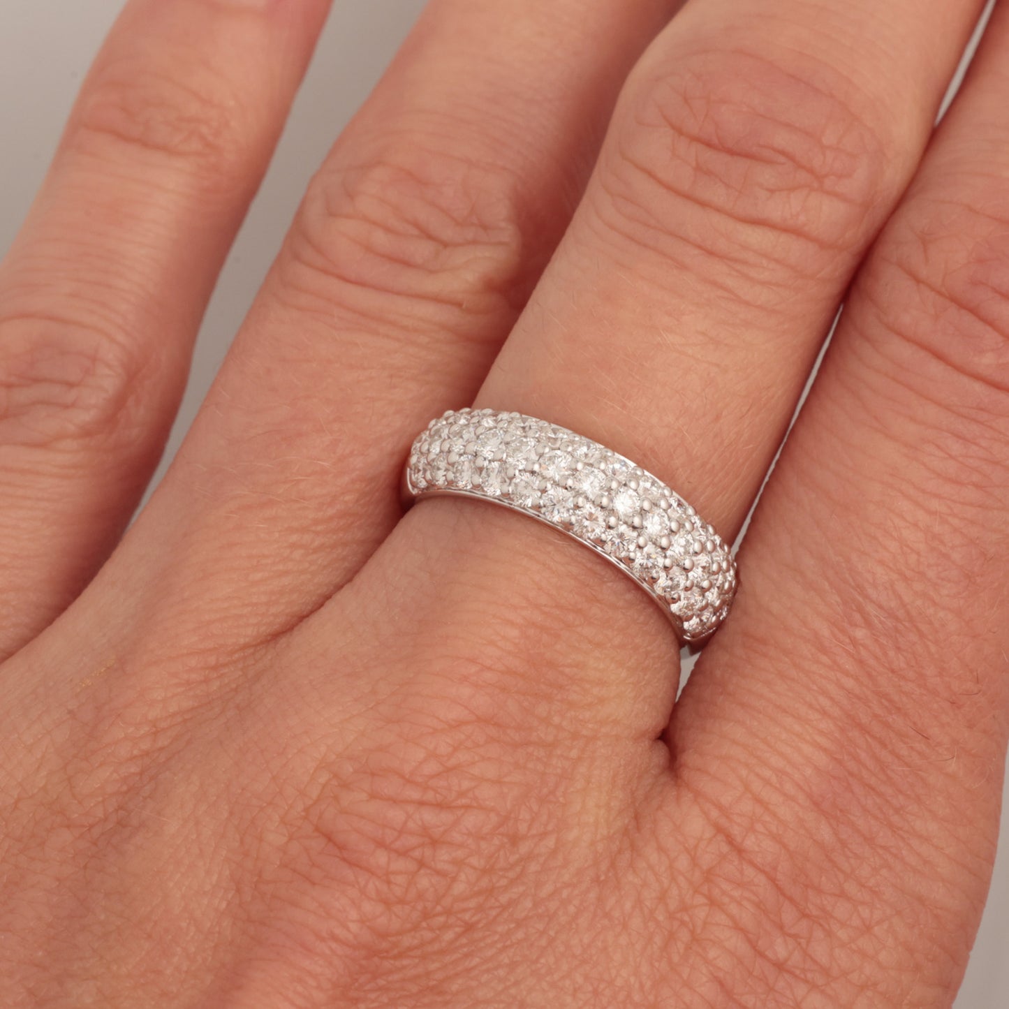 Ring with Diamonds 1.15 ct, White Gold 585° (14K)