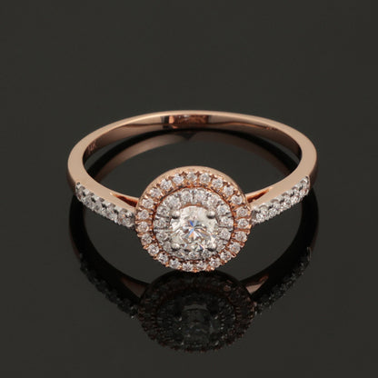 Ring with Diamonds 0.45 ct, Rose Gold 585° (14K)