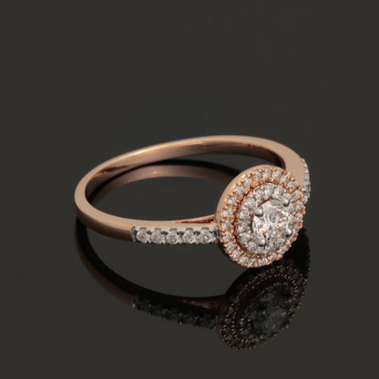 Ring with Diamonds 0.45 ct, Rose Gold 585° (14K)