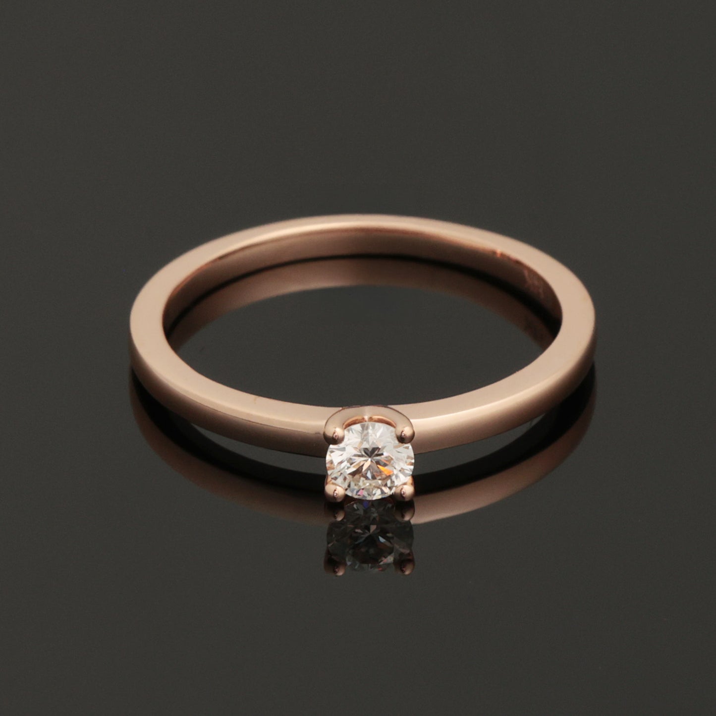 Ring with Diamonds 0.20 ct, Rose Gold 585° (14K)