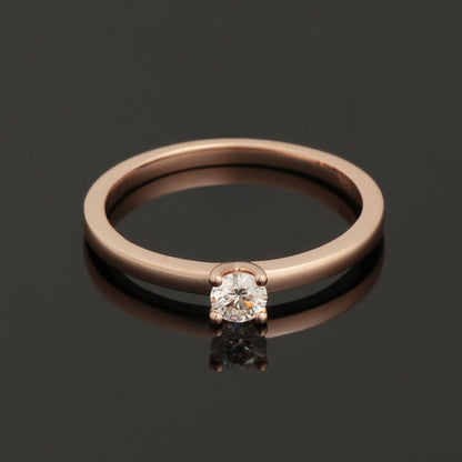 Ring with Diamonds 0.20 ct, Rose Gold 585° (14K)