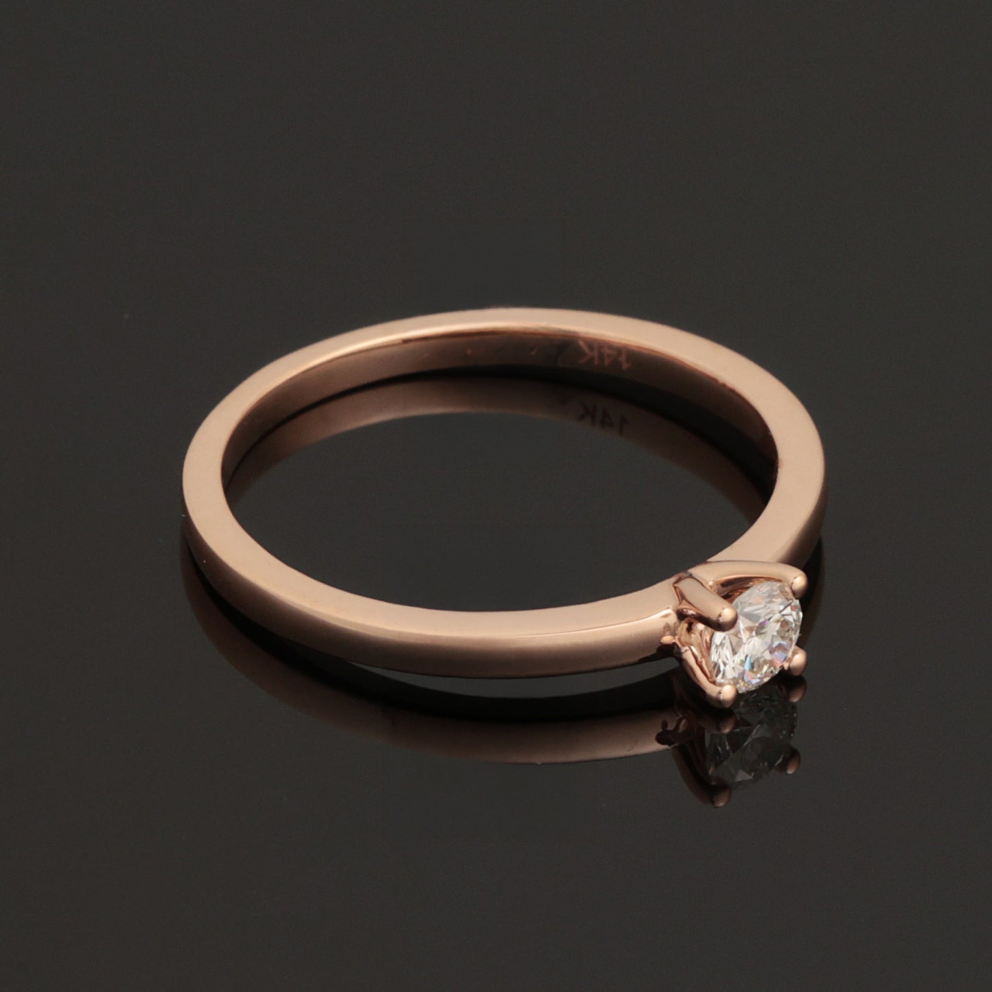 Ring with Diamonds 0.20 ct, Rose Gold 585° (14K)