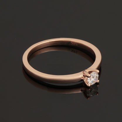 Ring with Diamonds 0.20 ct, Rose Gold 585° (14K)