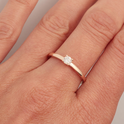 Ring with Diamonds 0.20 ct, Rose Gold 585° (14K)