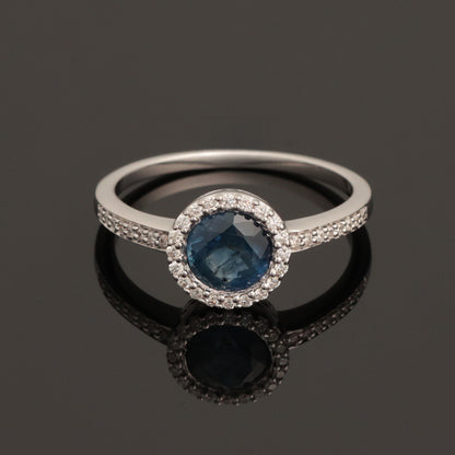 Ring with Sapphire 1.15 ct, White Gold 585° (14K)