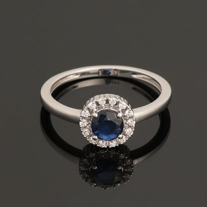 Ring with Sapphire 0.60 ct, White Gold 585° (14K)