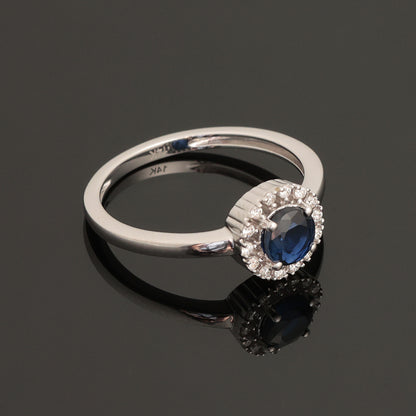 Ring with Sapphire 0.60 ct, White Gold 585° (14K)