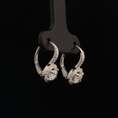 Auskaru pāris ar dimantiem 1.10 ct, baltais zelts 585° (14K)
