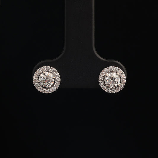 Серьги с бриллиантами 0.75 ct, белое золото 585° (14K)