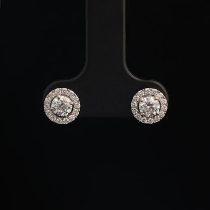 Earrings with Diamonds 0.21 ct, White Gold 585° (14K)